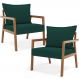 Kit 02 Poltronas Decorativa Para Sala de Estar Alícia L02 Bouclê Verde - Lyam Decor