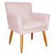 Poltrona Decorativa para Sala de Estar Cecília Suede Rosa Claro - Montanaris Decor