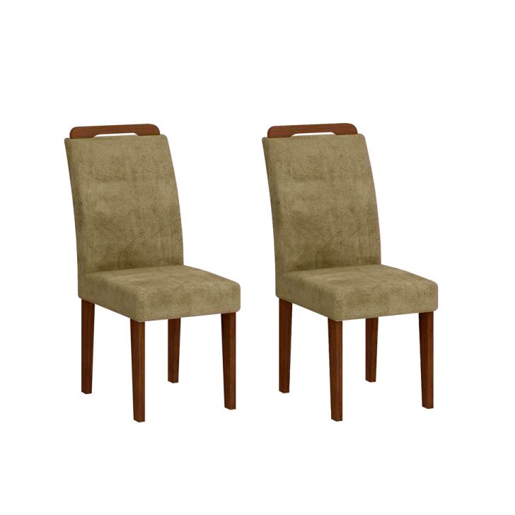 Conjunto De 2 Cadeiras De Jantar Athenas Castor Animalle Chocolate