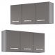 Armários de Cozinha Aéreo 3 Portas 120cm Kit 2 Honduras Cinza - Lumil
