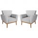 Conjunto Poltrona para Sala de Recepção Viana Linha Cinza