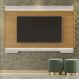 Painel Sala Michigan para TV até 70 Polegadas Off White/Tauari