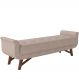 Puff Recamier Decorativo com Pés em Madeira 140 cm Itália P05 Linho Bege Escuro - Lyam Decor