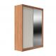 Guarda-Roupa Casal com Espelho Montclair Flex 2 Portas 4 Gavetas Canela e Off White