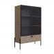 Cristaleira York 140cm Estrutura Preto Fosco - Hanover