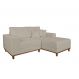 Image of Sofá 3 Lugares Mônaco com Chaise Direto Linho Off White LE480UP15NCUMOB