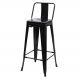 Banqueta Alta com Encosto Tolix Iron Preto