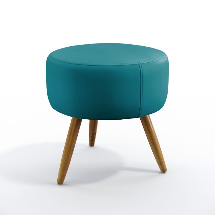 Puff Solar Suede Azul Turquesa Aradecor
