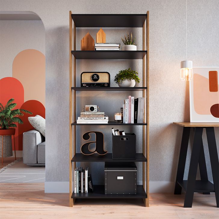 Estante Gaia Preta e Mel