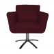 Poltrona Decorativa Isabela em Tressê Pés Metal Giratório Suede Bordô - DS Estofados