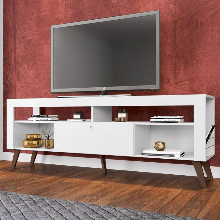 Rack C/ Porta Revistas Para Tv Ate 70' Quebec