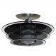 Lustre Luminária Plafon Redondo com 03 Vidros na cor Preto Ideal para Sala, Quarto, Cozinha, Banheiro - 30cm