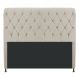 Cabeceira Estofada Cristal 195 cm King Size Com Capitonê Suede Bege - Amarena Móveis
