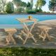 Conjunto de Mesa Quadrada e 2 Bancos | Banquetas Forest Bege
