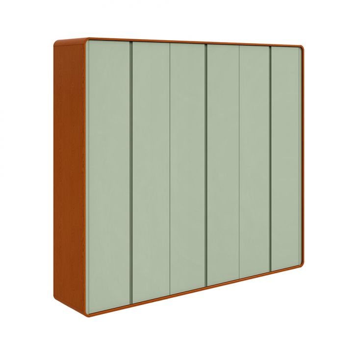 Image of Guarda-roupa Casal Loop 100% Mdf 6 Portas 6 Gavetas Frassino E Sálvia PLA-MO895CL15OSAMOB