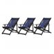 Kit 3 Espreguiçadeiras Dobrável Black CB-Azul Marinho