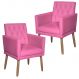2 Poltronas para Clínica Resistente Recepção Corino Sala de Estar MOBLAN decor