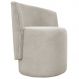 Poltrona Decorativa Orgânica Para Sala Recepção Aura Boucle Luxo Premium Bege