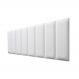 Placas Cabeceira Modulada Reta Adesiva Queen Estofada 160cm x 60cm Kit 8 Placas - Courino Branco