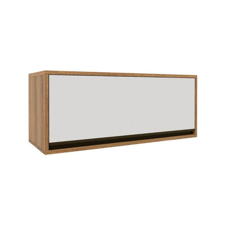 Armário Aéreo Confort 1 Porta Cinamomo e Off White 80 cm