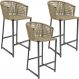 Kit 03 Banqueta Para Área Gourmet Cozinha Varanda Corda Náutica Porto D04 Bege - Lyam Decor
