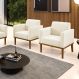 Kit 2 Poltronas Decorativas Isabella Pés Fixo em Madeira Castanho Veludo Bege G19 - Gran Belo