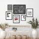 Kit 6 Quadros Decorativos São Paulo - com vidro
