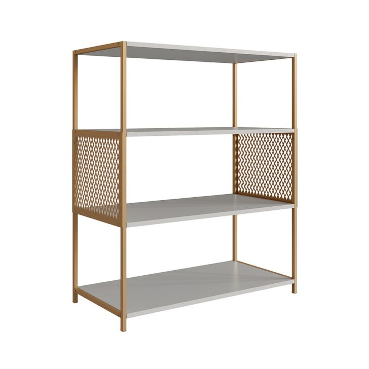 Estante Industrial Grille Arenas e Dourado 94 cm