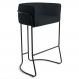 Banqueta Decorativa Base Aço Preto Betina B-300 Veludo Preto - Domi