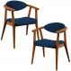 Kit 02 Poltronas Decorativas Para Sala de Estar Jantar Cecília L02 Suede Azul Marinho - Lyam Decor