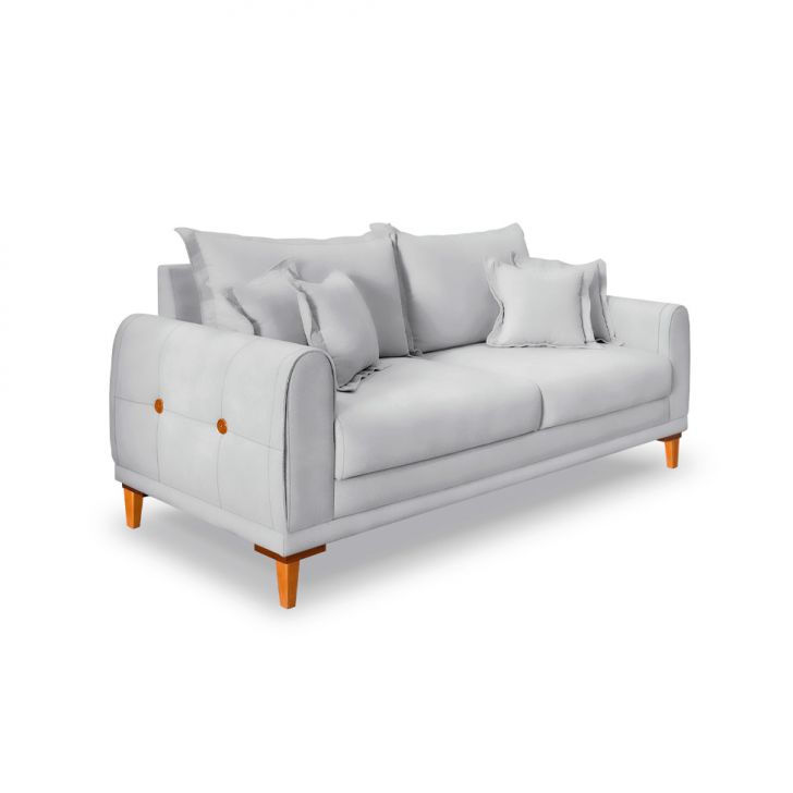Image of Sofá 3 Lugares Lisboa Veludo Prata 180 Cm PLA-MO895UP15XPKMOB