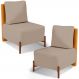 Kit 2 Poltronas Decorativa Sala Estar Living Hungria L02 Couríssimo Whisky Linho Bege Escuro - Lyam