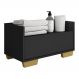 Gabinete Armário Banheiro 60cm Multimóveis V3625 Preto/Natural