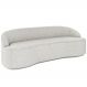Sofá 4 Lugares Curvo Sala de Estar Living Lótus D02 Bouclê Creme 260 cm B-54 - Lyam Decor
