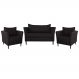Conjunto Sofá 2 Lugares com 2 Poltronas Pés Palito Lubbock Couro Marrom G58 - Gran Belo