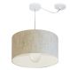 Pendente Cilíndrico Com Desvio Md-4229 Cúpula em Tecido 45x30cm Rústico Bege - Bivolt