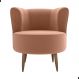 Poltrona Decorativa para Sala Ariel Veludo Ferrugem