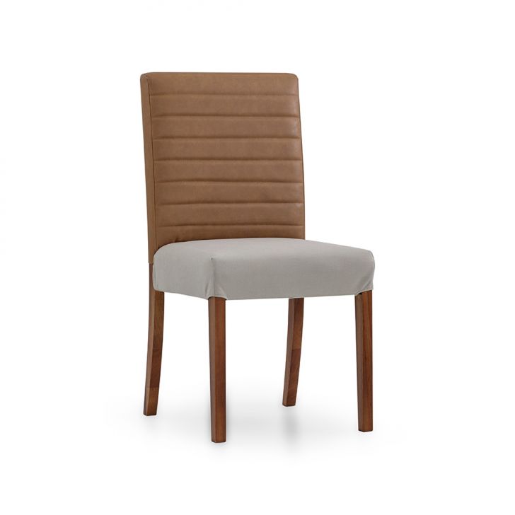 Cadeira Bailey Poliéster Bege e Caramelo