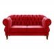 Sofá Chesterfield 2 Lugares Duquesa Vintage Retrô Capitonê Suede Vermelho