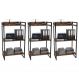 Kit 3 Estantes Livreiro Multiuso Prisma Estilo Industrial 60cm 3 Prateleiras C08 Nogal - Mpozenato