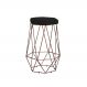 Banqueta Decorativa Rubel Base Bronze Veludo Preto G41 - Gran Belo