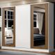 Guarda-Roupa Casal 100% MDF Madesa Eros 3 Portas de Correr com Espelhos - Branco/Rustic/Branco
