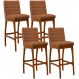 Kit 04 Banquetas Alta Para Cozinha Sala De Jantar Fixa Mila L02 Bouclê Terracota - Lyam Decor