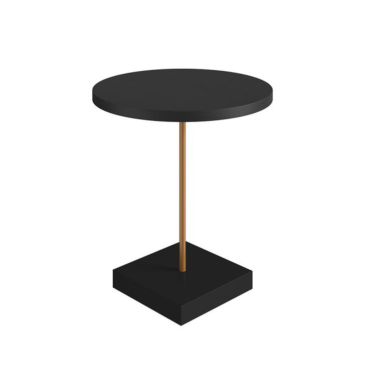 Mesa Lateral Redonda Complementos Nero e Dourada 52x45 cm