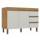 Balcão Gabinete Para Pia 120cm Sem Tampo 2 Portas Karen P14 Nature/Off White - Mpozenato