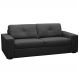 Sofá 3 Lugares Para Sala de Estar Living 235cm Vienne L06 Couro Preto - Lyam Decor