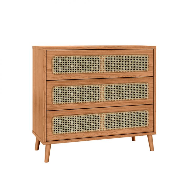 Cômoda Palha 3 gavetas Freijó