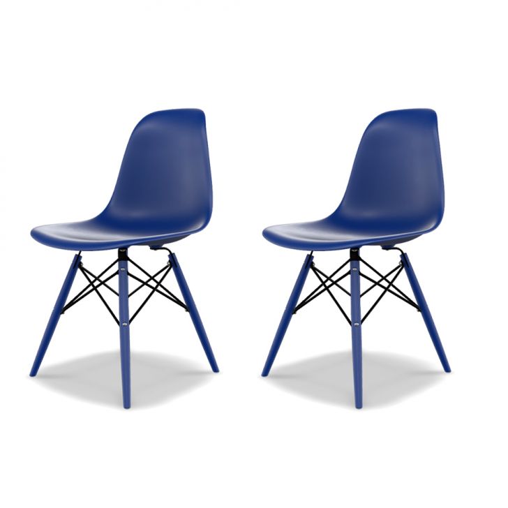 Conjunto com 2 Cadeiras Eames DSW Azul