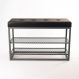 Sapateira Banco | Banqueta Sion Duo - Estofado Preto (60cm) Cor:Cinza