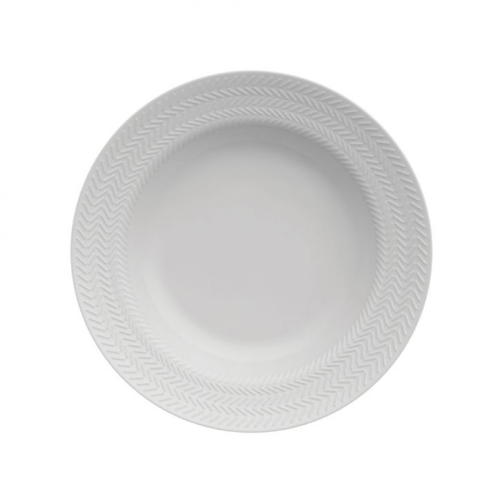 Prato Fundo Chevron Branco 24 cm